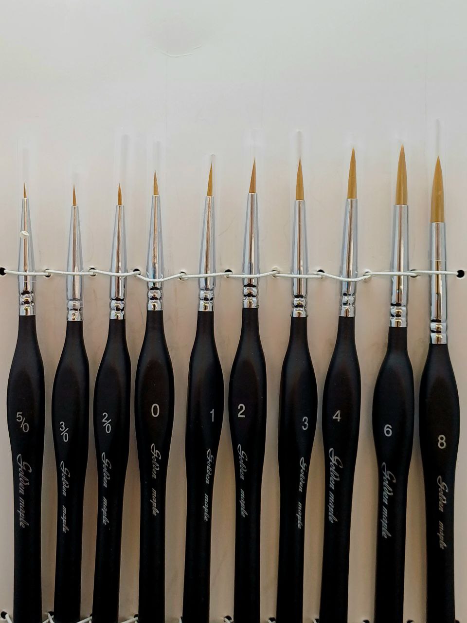10PCS Nylon Brushes Set Golden Maple