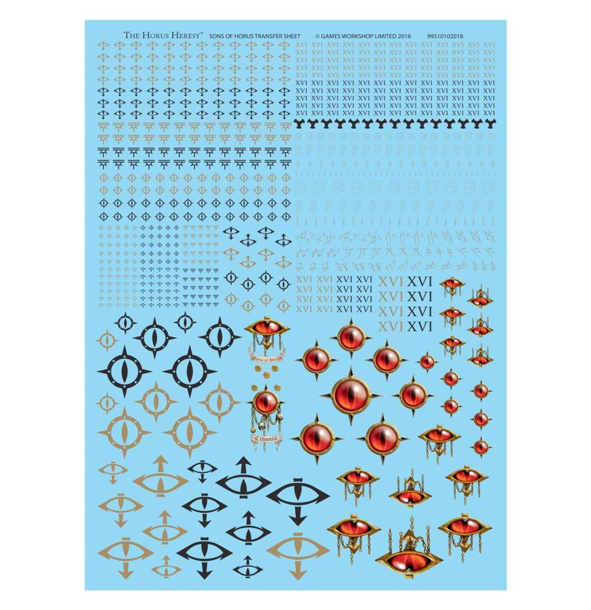 The Horus Heresy - SONS OF HORUS LEGION TRANSFER SHEET