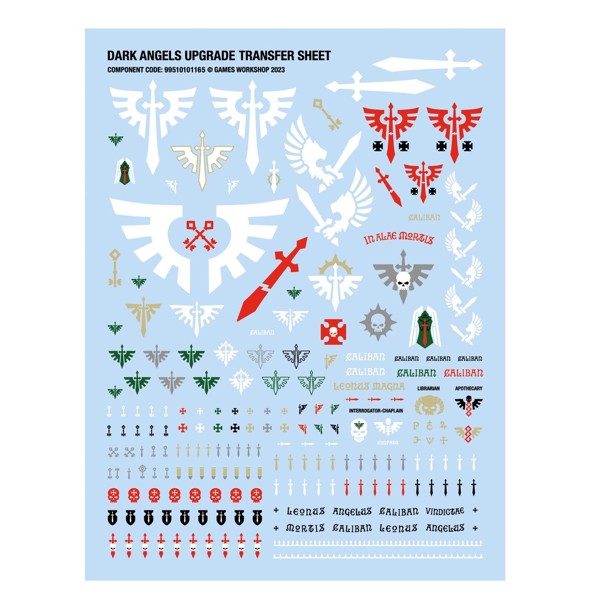 Warhammer 40K - DARK ANGELS: UPGRADES AND TRANSFERS
