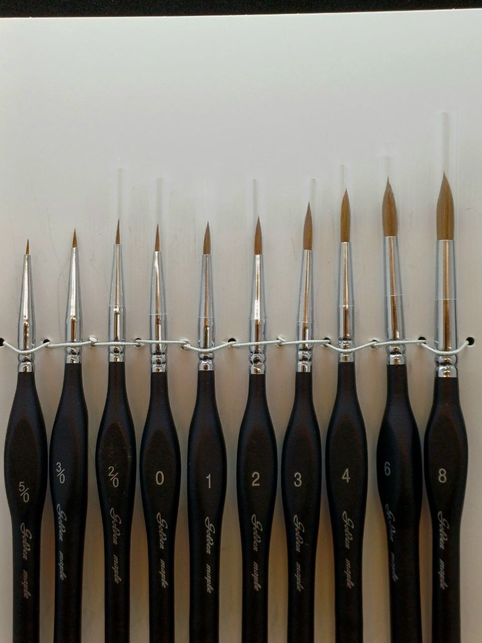 10PCS Kolinsky Brushes Set Golden Maple