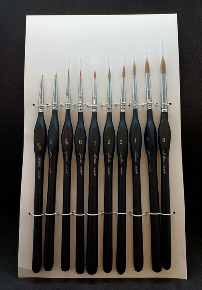 10PCS Kolinsky Brushes Set Golden Maple