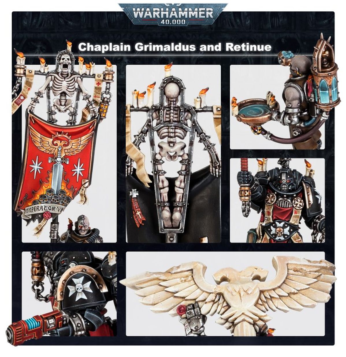 Warhammer 40K - CHAPLAIN GRIMALDUS & RETINUE