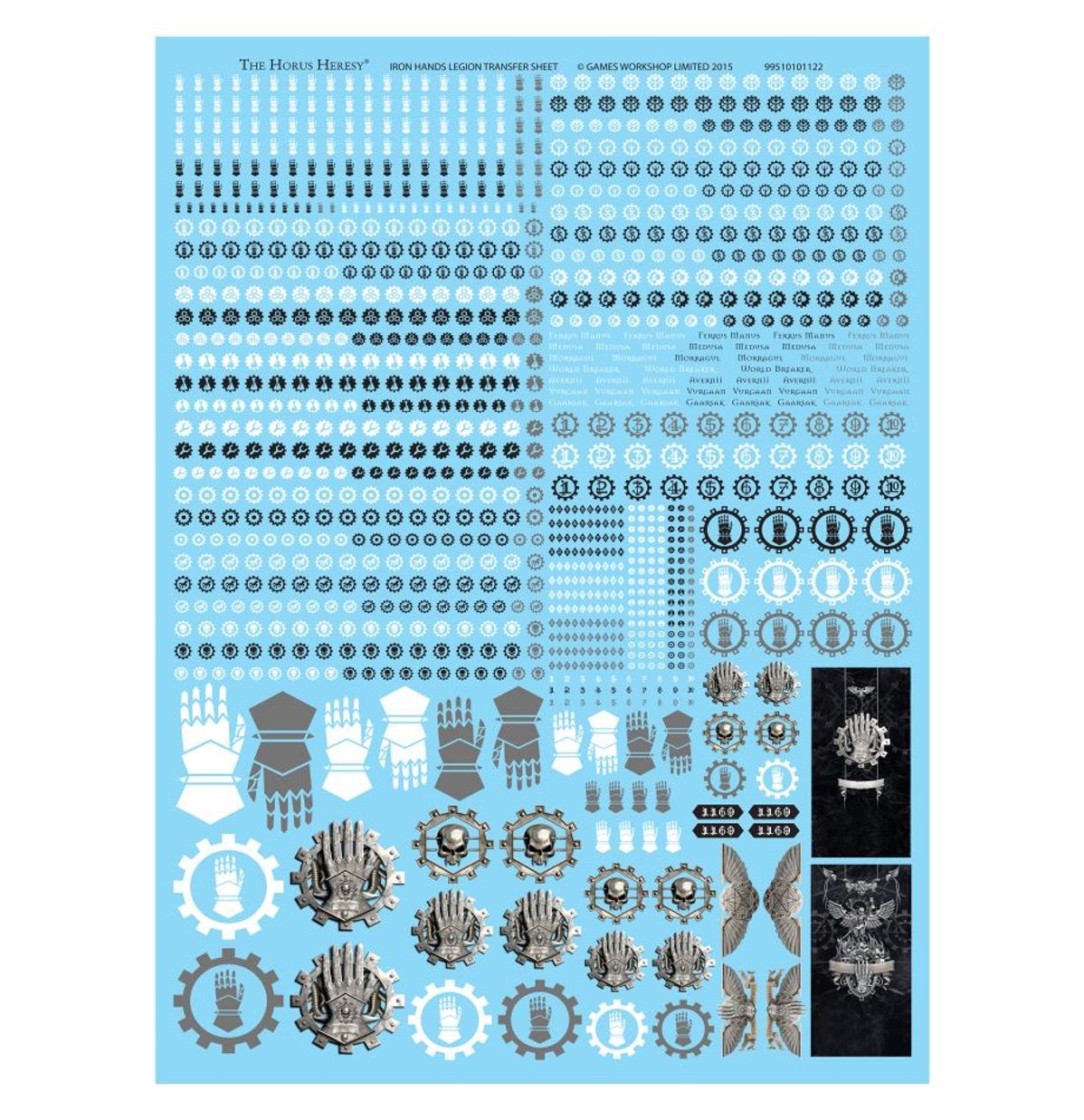 The Horus Heresy - IRON HANDS LEGION TRANSFER SHEET