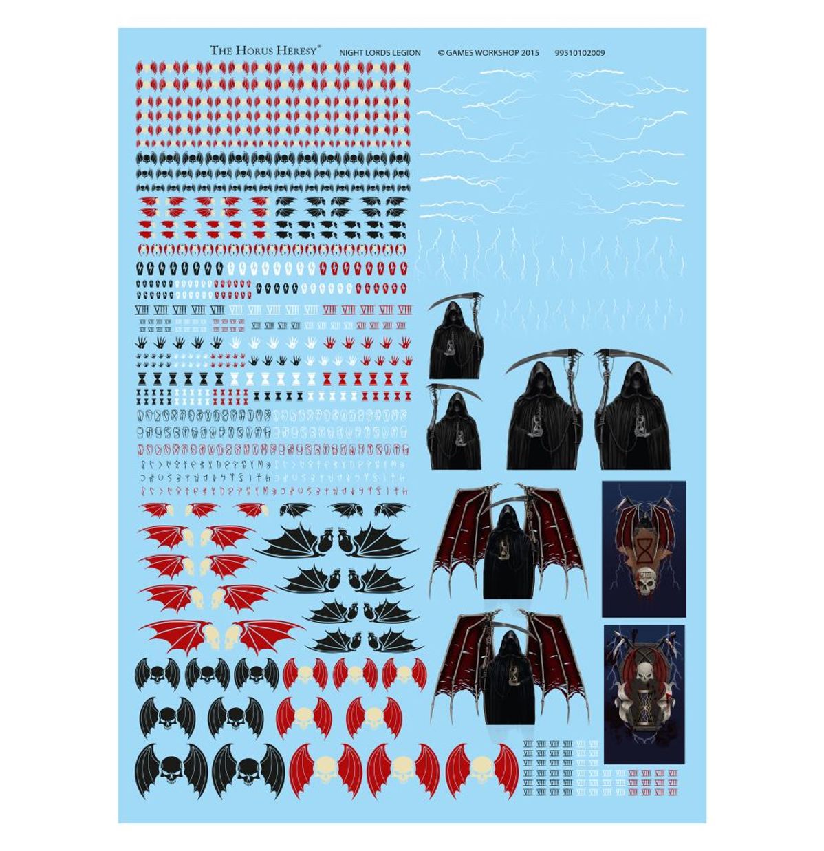 The Horus Heresy - NIGHT LORDS LEGION TRANSFER SHEET